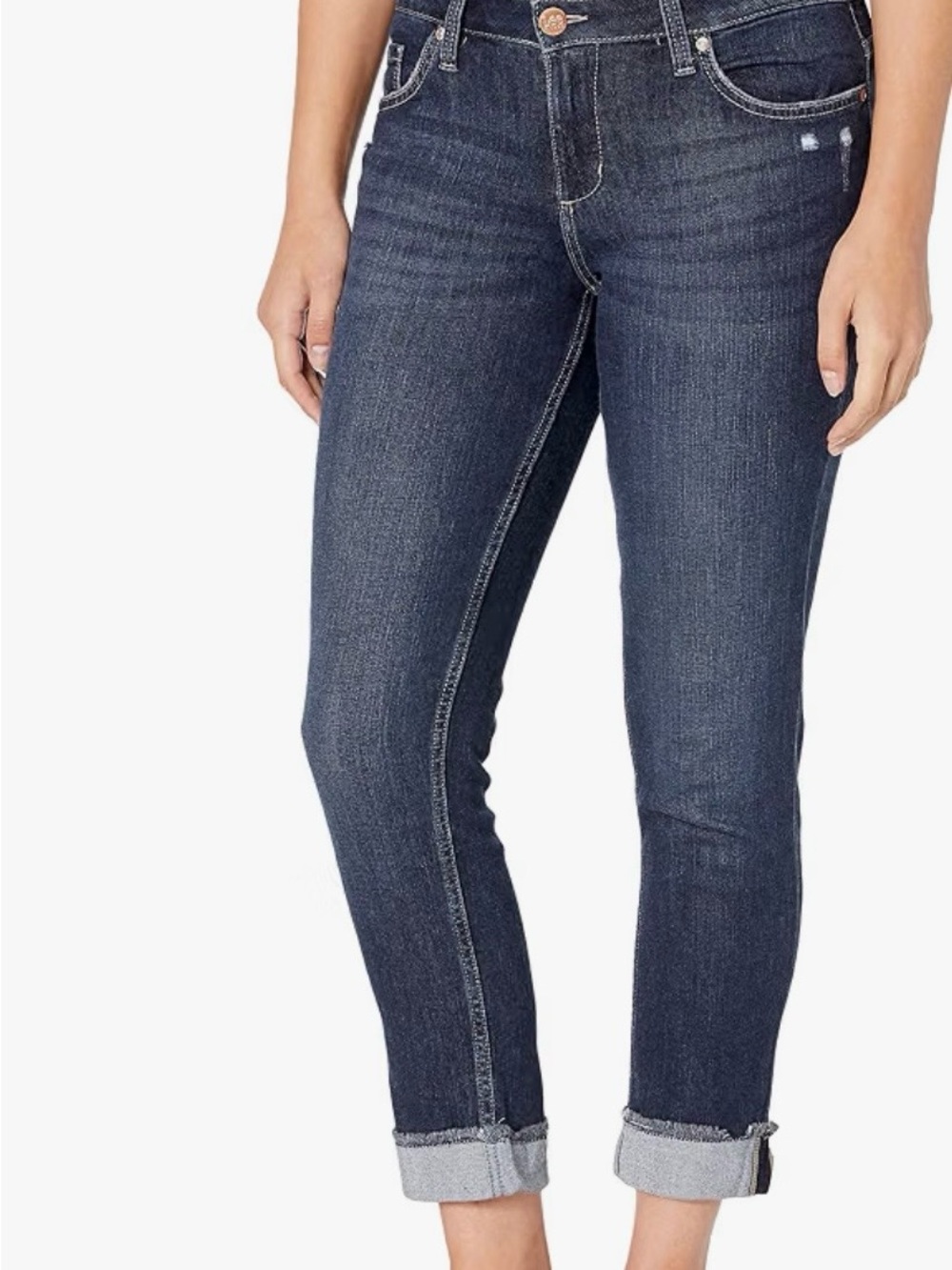 Women's Dark Indigo Cropped Skinny  Boyfriend Jeans - Riders by Lee